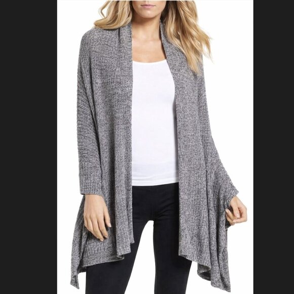Barefoot Dreams Sweaters - Barefoot Dreams Cozychic LITE Blanket Wrap Carbon Gray OS Plus Pockets Cardigan
